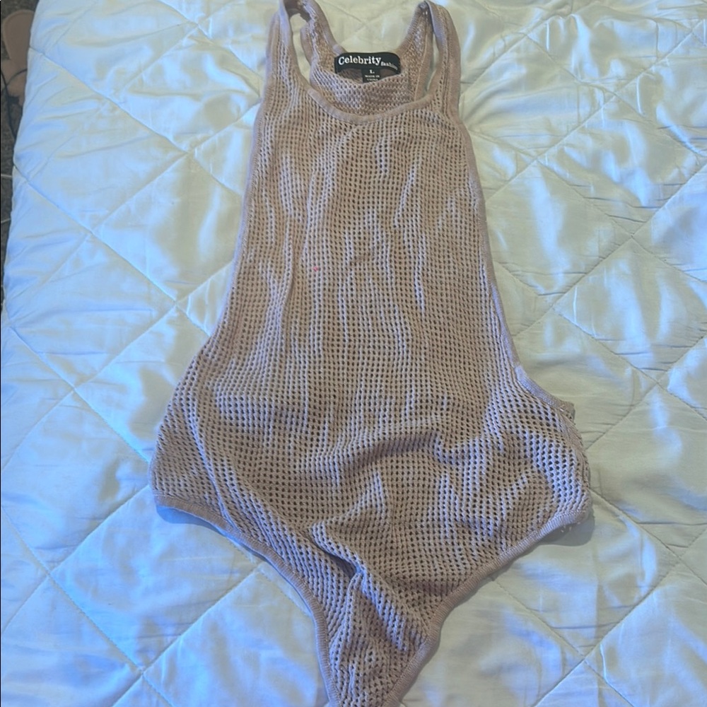 Celebrity Pink Light Mesh Bodysuit 3